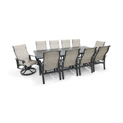 Stirling 11 Piece Sling Dining Group W/ 44"x112" Rect. Table - The Great Escape