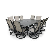 Stirling 11 Piece Sling Dining Group W/ 60"x84" Rect. Table - The Great Escape