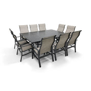 Stirling 11 Piece Sling Dining Group W/ 60"x84" Rect. Table - The Great Escape