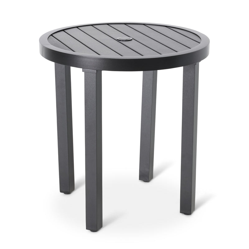 28" Round Black Poly Plank Bistro Table  - The Great Escape