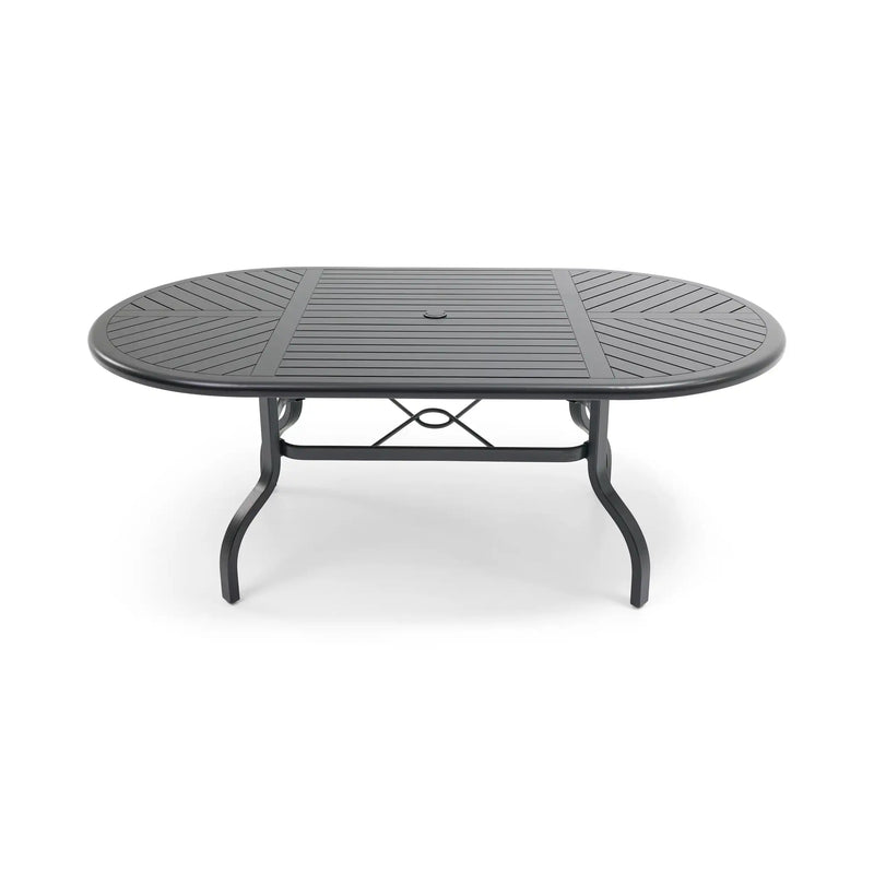 42x76 Inch Oval Black Farnham Slat Dining Table - The Great Escape
