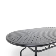 42x76 Inch Oval Black Farnham Slat Dining Table - The Great Escape