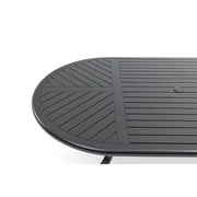 42x76 Inch Oval Black Farnham Slat Dining Table - The Great Escape