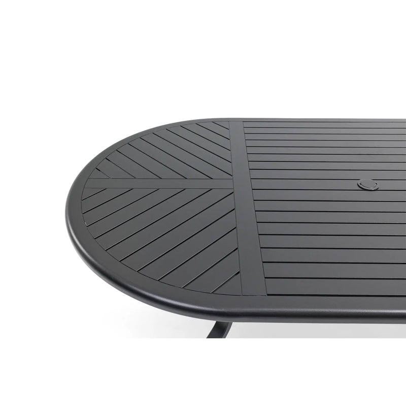 42x76 Inch Oval Black Farnham Slat Dining Table - The Great Escape