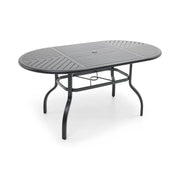 42x76 Oval Black Farmhouse Slat Counter Height Table - The Great Escape