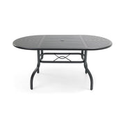 42x76 Oval Black Farmhouse Slat Counter Height Table - The Great Escape