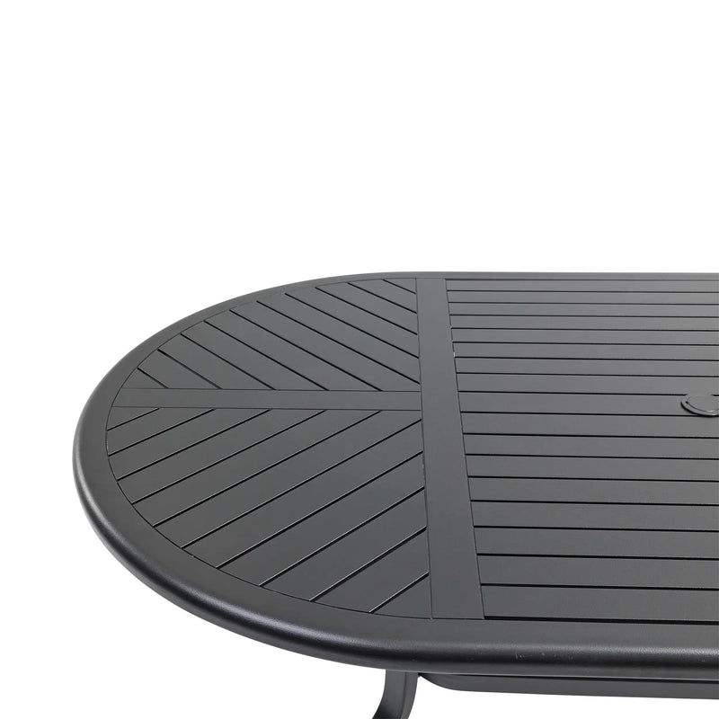 42x76 Oval Black Farmhouse Slat Counter Height Table - The Great Escape