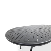 42x76 Oval Black Farmhouse Slat Counter Height Table - The Great Escape