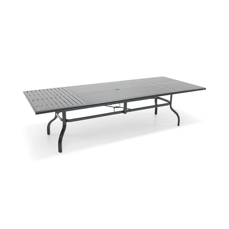 44x112 Inch Rectangle Black Farnham Slat Dining Table - The Great Escape