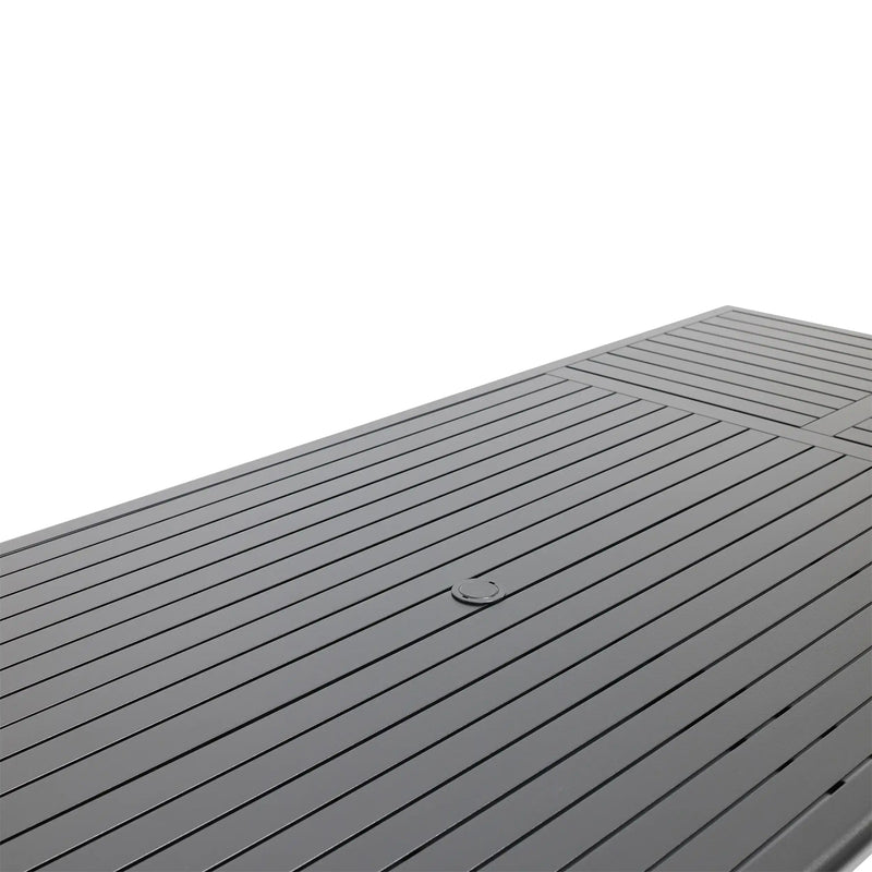 44x112 Inch Rectangle Black Farnham Slat Dining Table - The Great Escape