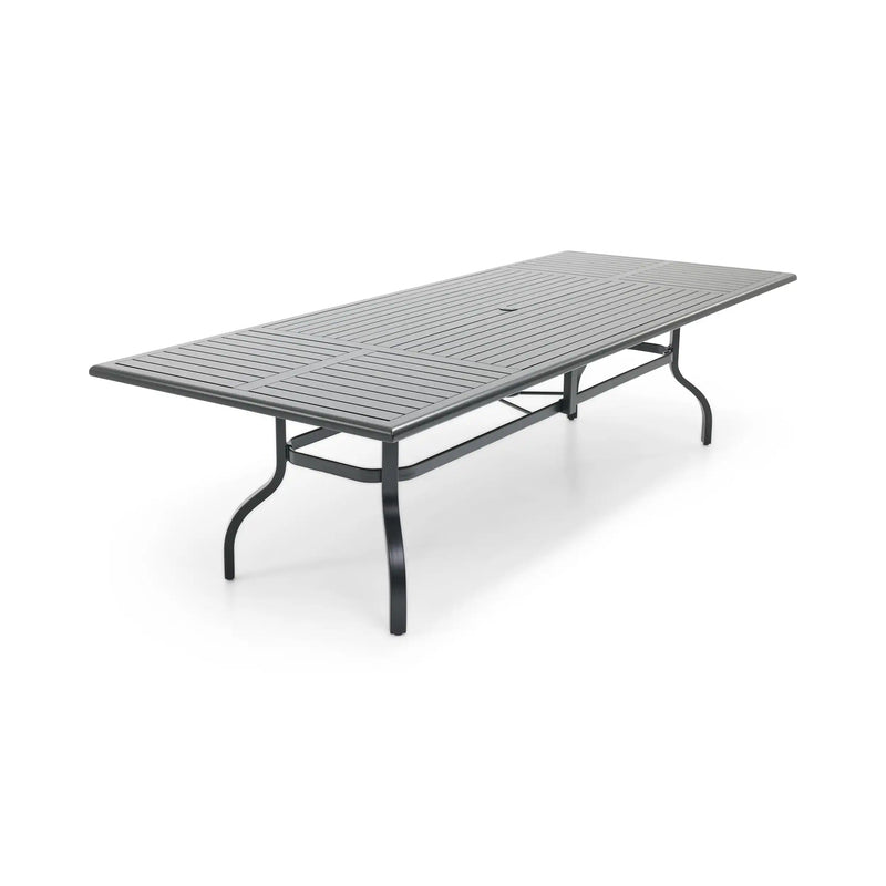 44x112 Inch Rectangle Black Farnham Slat Dining Table - The Great Escape