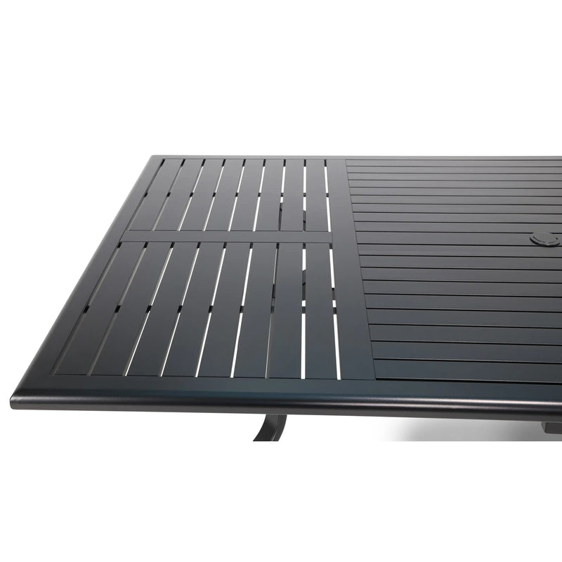 44x84 Inch Rectangle Black Farnham Slat Table - The Great Escape