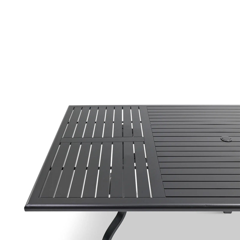 44x84 Inch Rectangle Black Farnham Slat Dining Table - The Great Escape