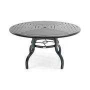 Stirling 54 Inch Round Black Farnham Slat Dining Table - The Great Escape