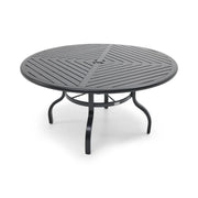 60 Inch Round Black Farnham Slat Dining Table - The Great Escape