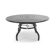 60 Inch Round Black Farnham Slat Dining Table - The Great Escape