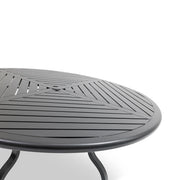 60 Inch Round Black Farnham Slat Dining Table - The Great Escape