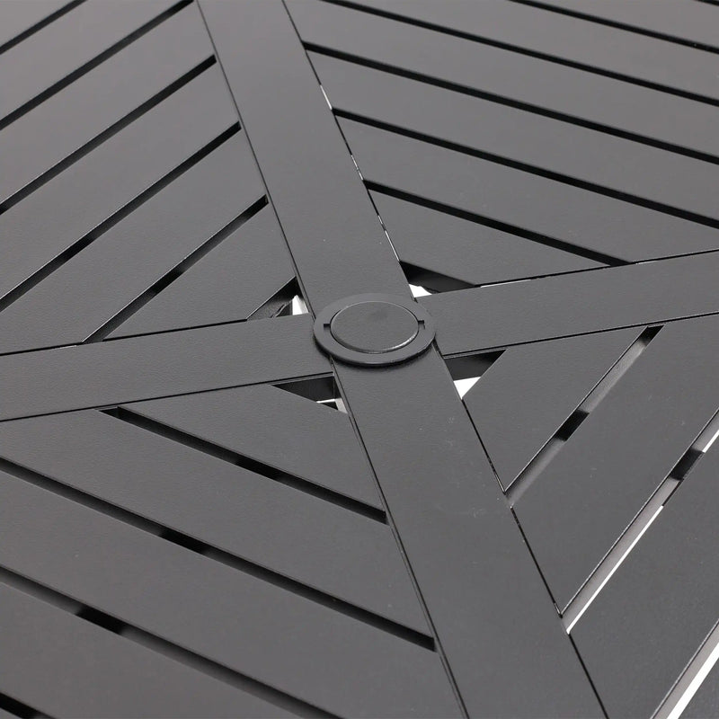 60 Inch Round Black Farnham Slat Dining Table - The Great Escape