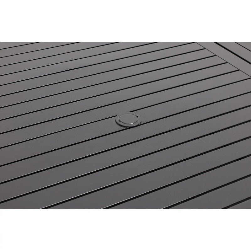 60x84 Inch Rectangle Black Farnham Slat Dining Table - The Great Escape