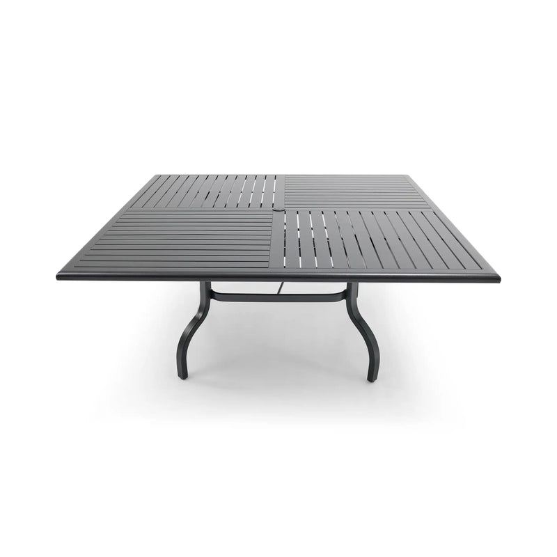 66 Inch Square Black Farnham Slat Dining Table - The Great Escape