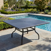 66 Inch Square Black Farnham Slat Dining Table - The Great Escape