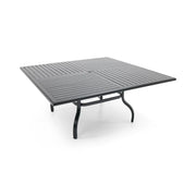 66 Inch Square Black Farnham Slat Dining Table - The Great Escape