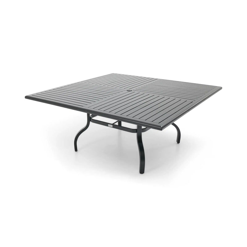 66 Inch Square Black Farnham Slat Dining Table - The Great Escape