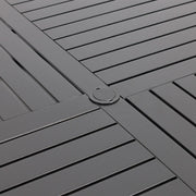 66 Inch Square Black Farnham Slat Dining Table - The Great Escape