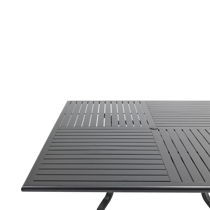 66 Inch Square Black Farnham Slat Dining Table - The Great Escape