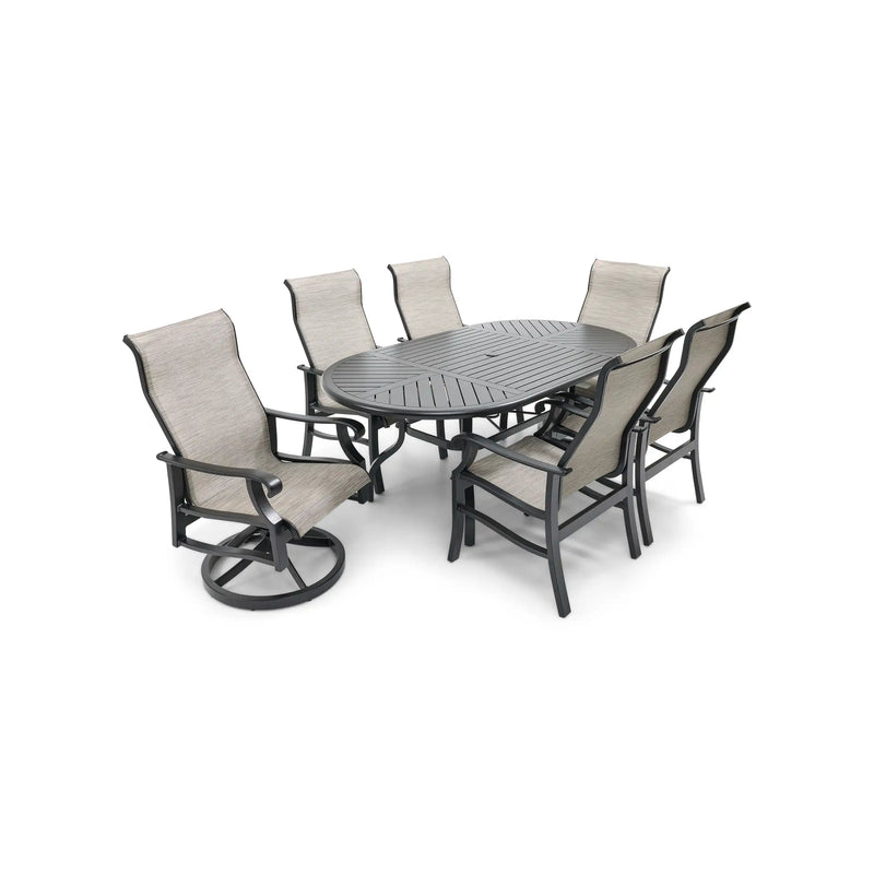 Stirling 7 Piece Sling Oval Dining Group - The Great Escape