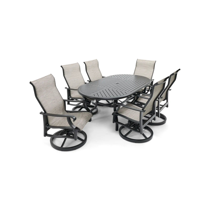 Stirling 7 Piece Sling Oval Dining Group - The Great Escape