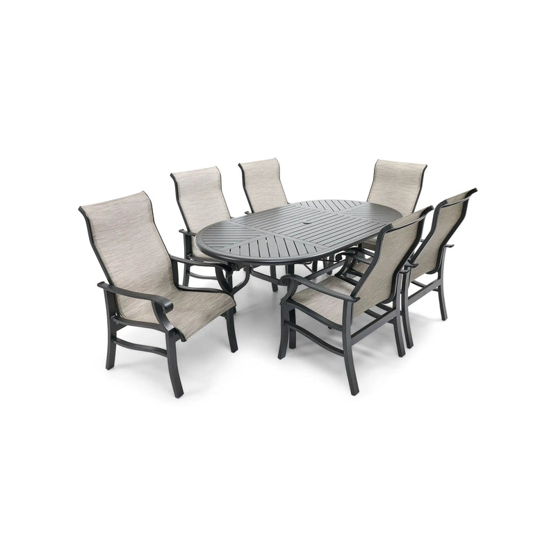 Stirling 7 Piece Sling Oval Dining Group - The Great Escape