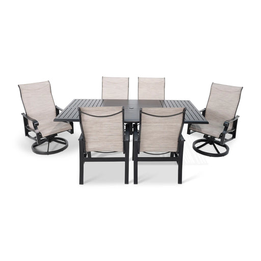 Stirling 7 Piece Ebony Dining Group With 2 Swivel Rockers - The Great Escape