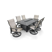 Stirling 7 Piece Sling Firepit Dining Group -  The Great Escape