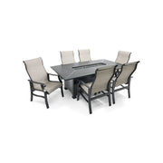 Stirling 7 Piece Sling Firepit Dining Group -  The Great Escape