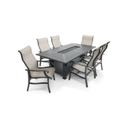 Stirling 7 Piece Sling Firepit Dining Group -  The Great Escape