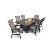 Stirling 7 Piece Sling Firepit Dining Group -  The Great Escape