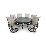 Stirling 7 Piece Sling Round Dining Group - The Great Escape