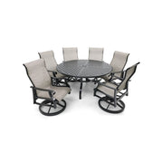 Stirling 7 Piece Sling Round Dining Group - The Great Escape