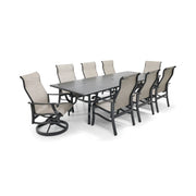 Stirling 9 Piece Sling Dining Group W/ 44"x112" Rect. Table - The Great Escape