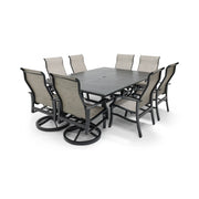 Stirling 9 Piece Sling Dining Group W/ 60"x84" Rect. Table - The Great Escape