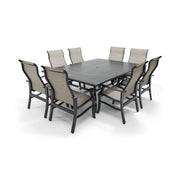 Stirling 9 Piece Sling Dining Group W/ 60"x84" Rect. Table - The Great Escape