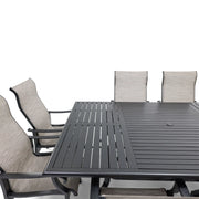 Stirling 9 Piece Sling Dining Group W/ 60"x84" Rect. Table - The Great Escape