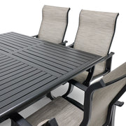 Stirling 9 Piece Sling Dining Group W/ 60"x84" Rect. Table - The Great Escape