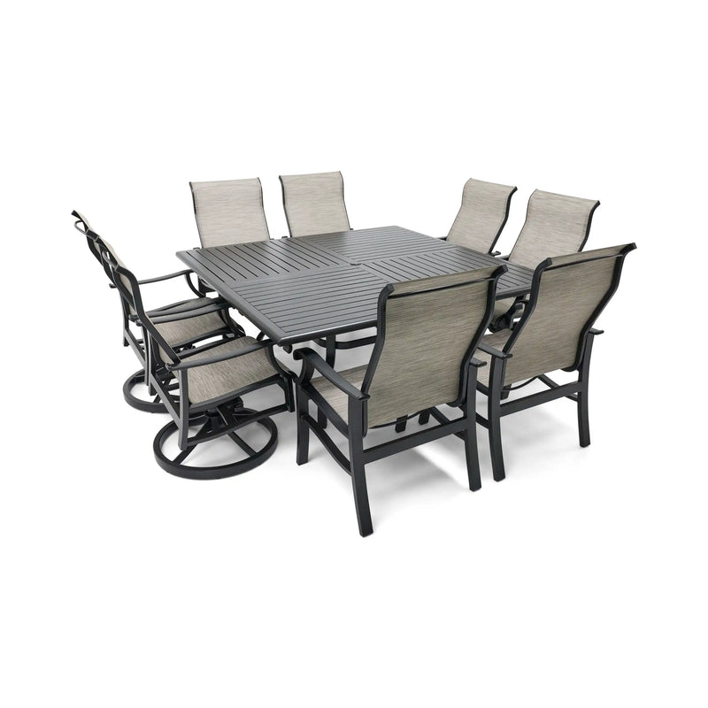 Stirling 9 Piece Sling Square Dining Group - The Great Escape