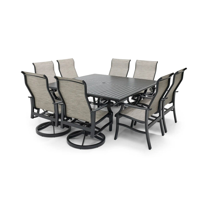 Stirling 9 Piece Sling Square Dining Group - The Great Escape