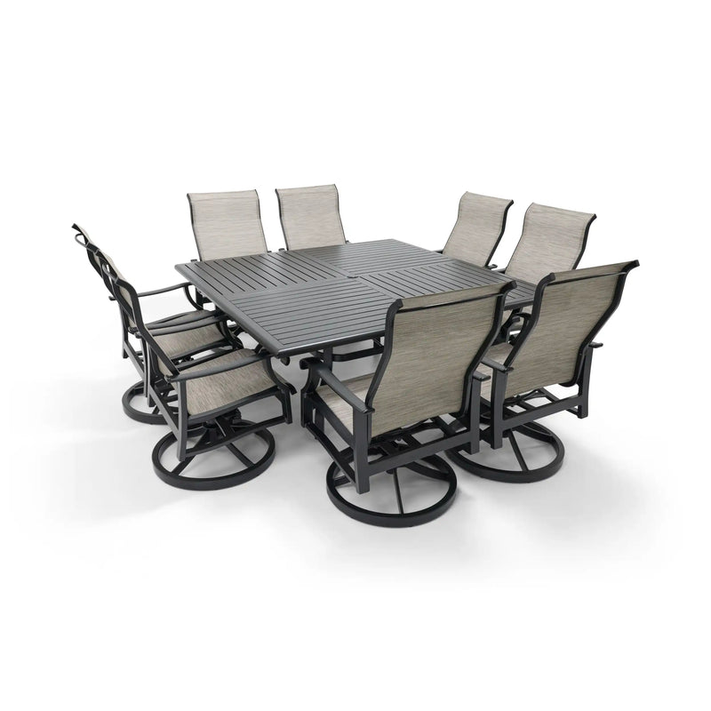 Stirling 9 Piece Sling Square Dining Group - The Great Escape