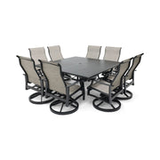 Stirling 9 Piece Sling Square Dining Group - The Great Escape
