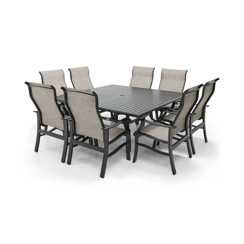 Stirling 9 Piece Sling Square Dining Group - The Great Escape