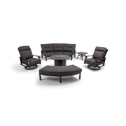 Stirling 8 Piece Canvas Coal Curved Sofa Firepit/Chat Group - The Great Escape